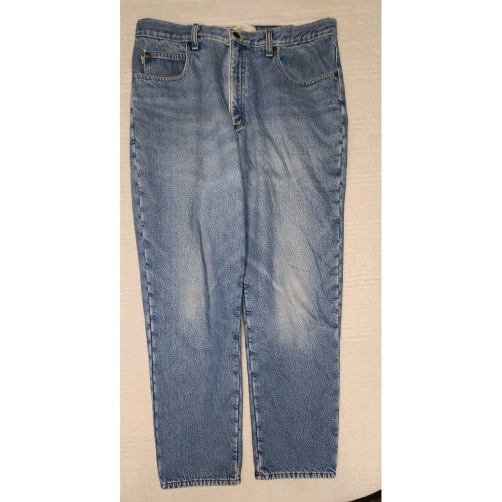 LL Bean Lined Jeans Mens (37) 36x32 Double L Fleece Lined Classic Straight Denim